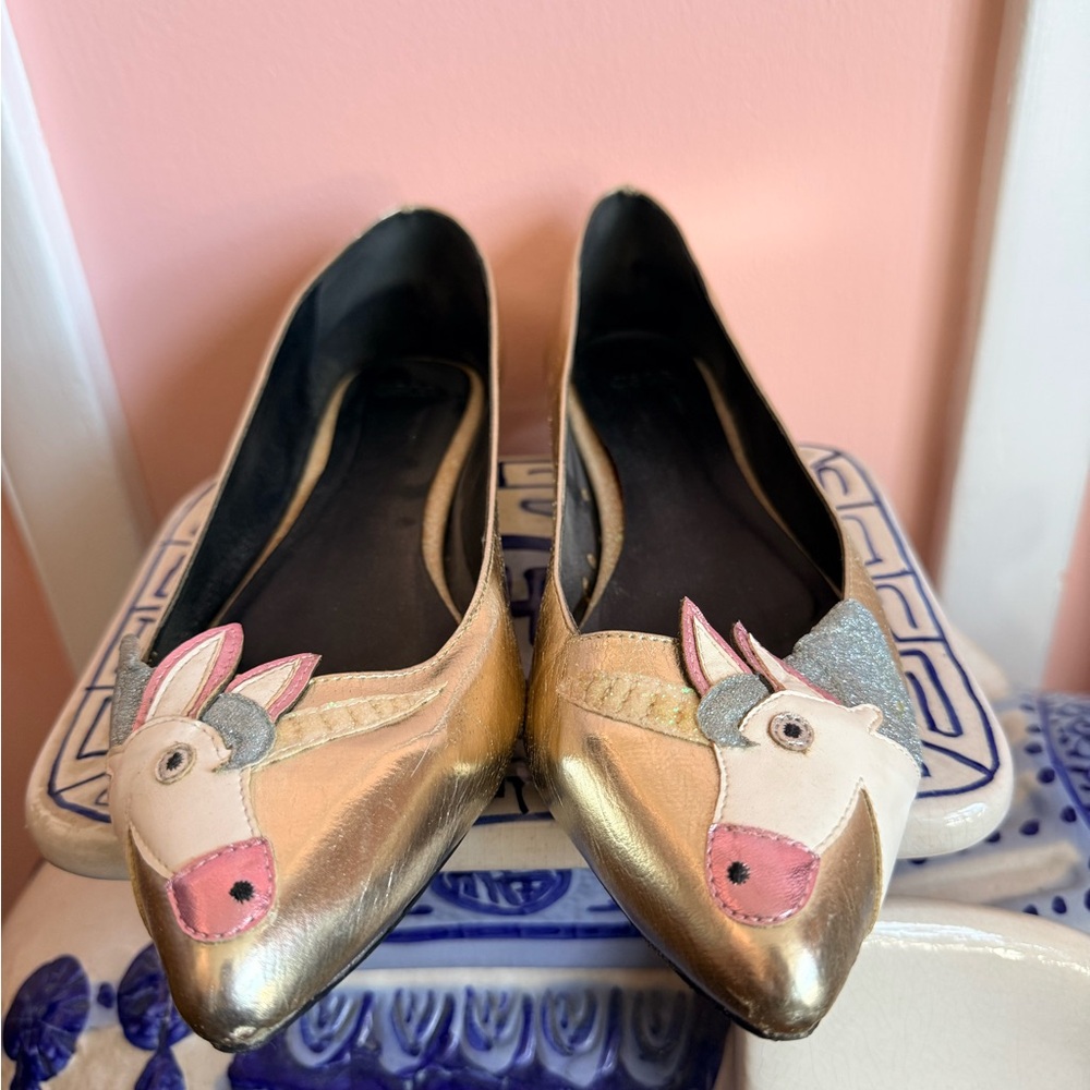 ASOS LULAMOON Pointed Unicorn Ballet Flats - Size 11 - Picture 2 of 8